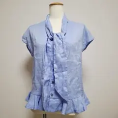 高級シルク混】GRACE CONTINENTAL チェックシアーフリルトップス 