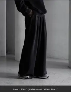 【CALLNE】2tuck Cutoff Sweat Slacks 黒