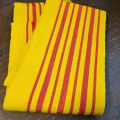 黄色と赤のストライプ 半幅帯