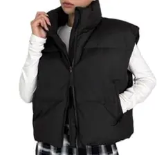 黒 ダウンベスト ノースリーブ