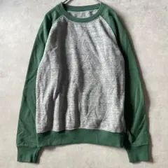 UNIQLO メンズ バイカラーラグランスリーブ トレーナー