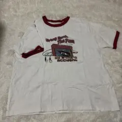 90年代風グラフィックTシャツ ホワイト/レッド
