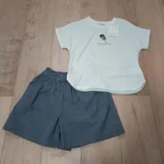 新品　アイスクリーム刺繍 Tシャツとショートパンツセット　120cm