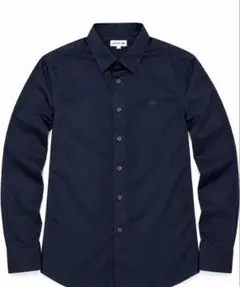 ラコステメンズ 長袖シャツ ネイビースリムフィット新品 FR 39 US S/M