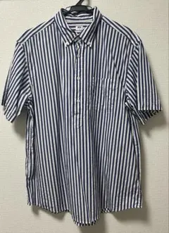 値下げ！ユニクロ　ストライプ 半袖シャツ L メンズ