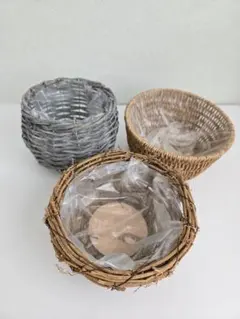 園芸　バスケット　3個セット　フラワーアレンジメント　ガーデニング　かご