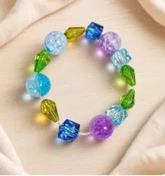 カラフルビーズブレスレット ハンドメイド