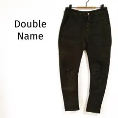 【ダブルネーム】ベイカーパンツ スキニーパンツ ストレッチ コットン混み 無地