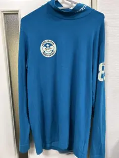 PEARLY GATES タートルネックシャツ 青　6 LL