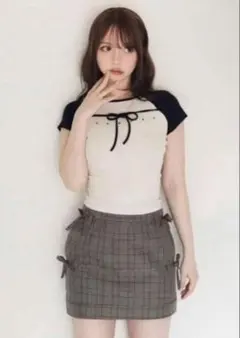 andmary Hanna check mini skirt