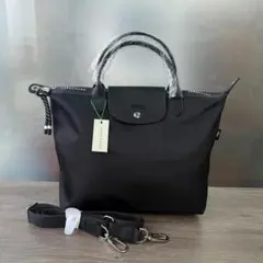 ✨【未使用】 LONGCHAMP ルプリアージュハンドバッグMサイズ黒-M