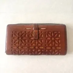 genten ゲンテン 長財布 カットワーク　ヌメ