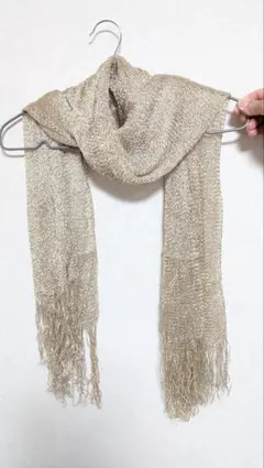 ゴールド メタリックストール フリンジ付き