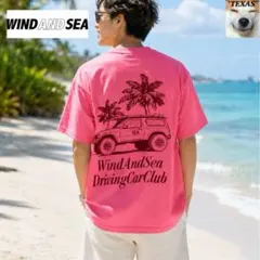 美品！ WIND AND SEA バックプリント 刺繍ロゴ Tシャツ ピンク Mのサムネイル
