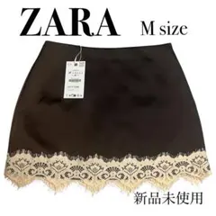 【新品未使用】ZARA新作　サテン　レースヘム スコートのサムネイル
