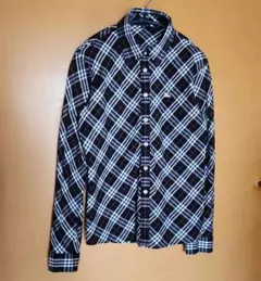 期間限定セール【Burberry London】ネイビーノバチェックシャツ M