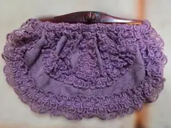 昭和レトロ】70s ヴィンテージ レースバッグ 紫 べっ甲風ハンドル 和装 着物