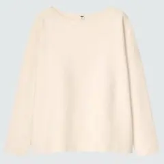 【UNIQLO】スフレヤーンボートネックセーター Lサイズ ホワイト