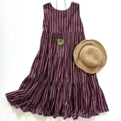 美品♪訳あり◆ラディエイト◆2WAYティアードノースリーブワンピース コットン