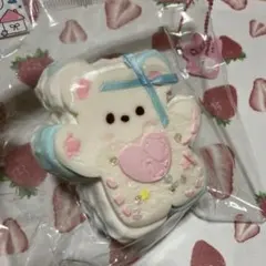 くまスクイーズ　クマスクイーズ　手作り屋さんスクイーズ　純泥　分厚め　水色