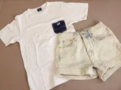 【お値下げしました】Lee Tシャツ Levi'sデニムショートパンツ2点セットのサムネイル