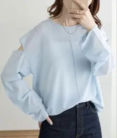 【WEB限定】シアー肩開きプルオーバー