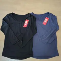 ホカロン長袖Tシャツ2枚セットブラックネイビーLサイズ