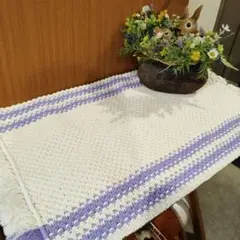 ハンドメイド　インテリアマット　マクラメ　手編み　玄関マット