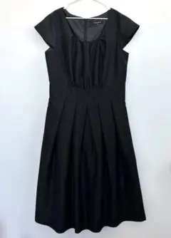 FESMY 黒 ひざ丈ワンピース 半袖　フォーマル　卒業式　ブラック　スーツ