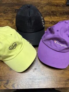 Champion ピンクラテ　女児キャップ 3点セット