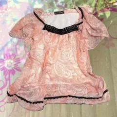 【CECIL McBEE】ペイズリー柄 チュニック 半袖 レース