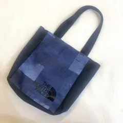 ノースフェイス　限定トートバッグ　デニムパッチワーク柄　デジタルカモフラージュ柄
