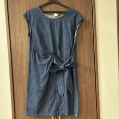 アクアガール　フレンチスリーブ　デニムワンピ　チュニック　新品未使用のサムネイル