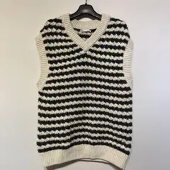 ZARA ストライプ ニットベスト S-Mサイズ