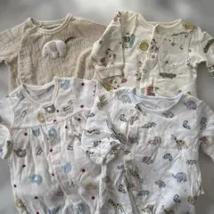 ロンパース4点セット　まとめ売り　動物柄　breeze 70cm