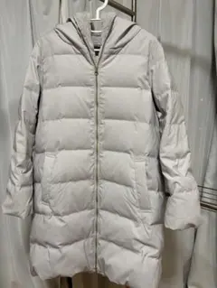 フード付きダウンコート グレー