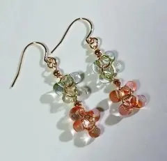 専用です☆お花とオレンジアベンチュリンとチェコビーズのピアス 他1品