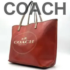 コーチ COACH トートバッグ ビッグロゴ PVC レザー 31315 赤