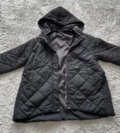 【coca】ブラックキルティングジャケット フード付き