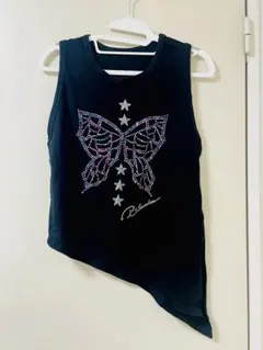 ★R-LONDON★　ステンド バタフライ　アシンメトリースリットタンクトップ