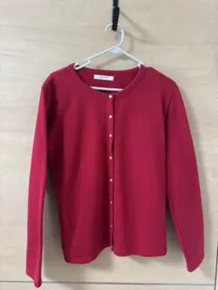 赤のボタン付き長袖カーディガン Lサイズ