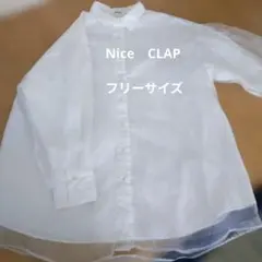NICE CLAUP シースルー長袖シャツ ホワイト