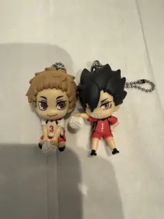 黒尾鉄朗　夜久衛輔 でふぉフィグ！ ハイキュー‼︎ 音駒高校キーホルダー