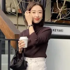 basement online タートルネックリブニットトップス