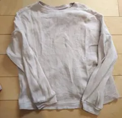 エバークローゼット エバクロ ワッフル 長袖Tシャツ 150cm ピンクベージュ