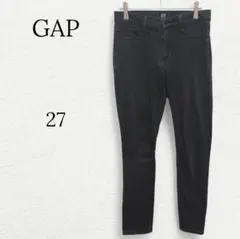 1614【GAP】ストレッチスキニーデニム ジーンズ レギンス 黒 27 M-L