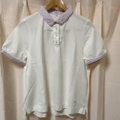 MCGREGOR 半袖ポロシャツ M ホワイト/ラベンダー