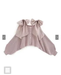 GRL ショルダーリボンオフショルラメニットカーディガン [gn334]