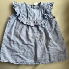 フリル付きデニム風トップス 100