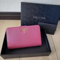 美品　PRADA プラダ　財布　二つ折り　レザー　ヴィッテロムーブ ピンクのサムネイル